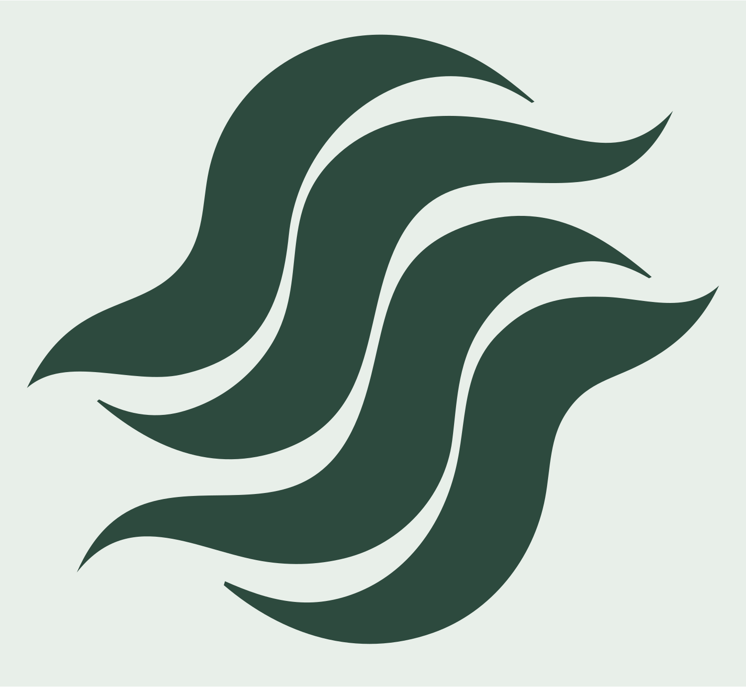 Triple Wave Flame Mark #e8efe9/#2d4a3e