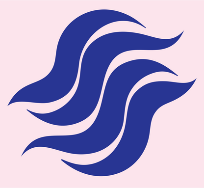 Triple Wave Flame Mark #fce4ec/#283593