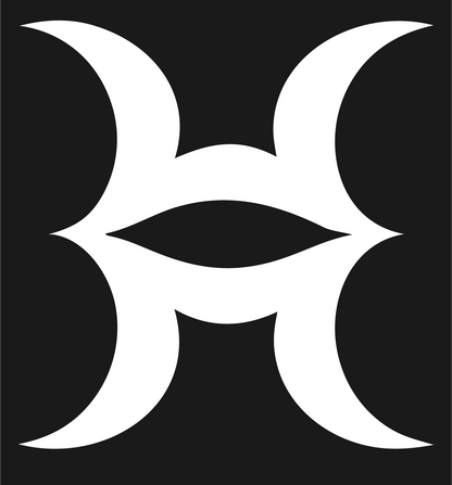 Mirrored Crescent Pisces Mark #1a1a1a/#ffffff