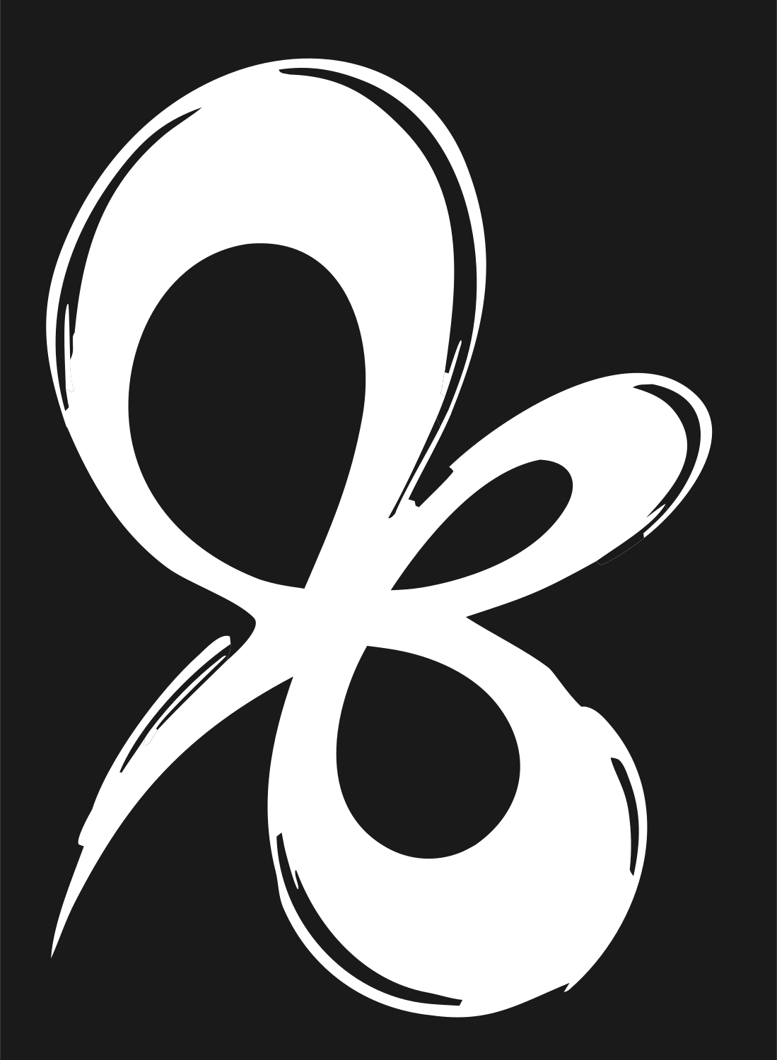 Hand-Drawn Pisces Glyph Crest #1a1a1a/#ffffff