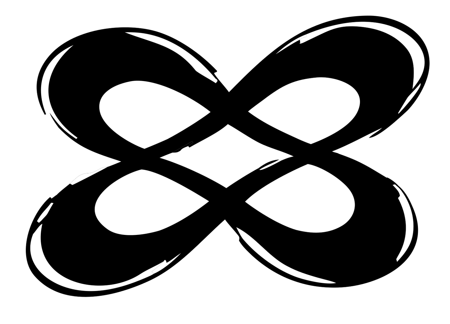 Hand-Drawn Double Infinity Mark #ffffff/#000000