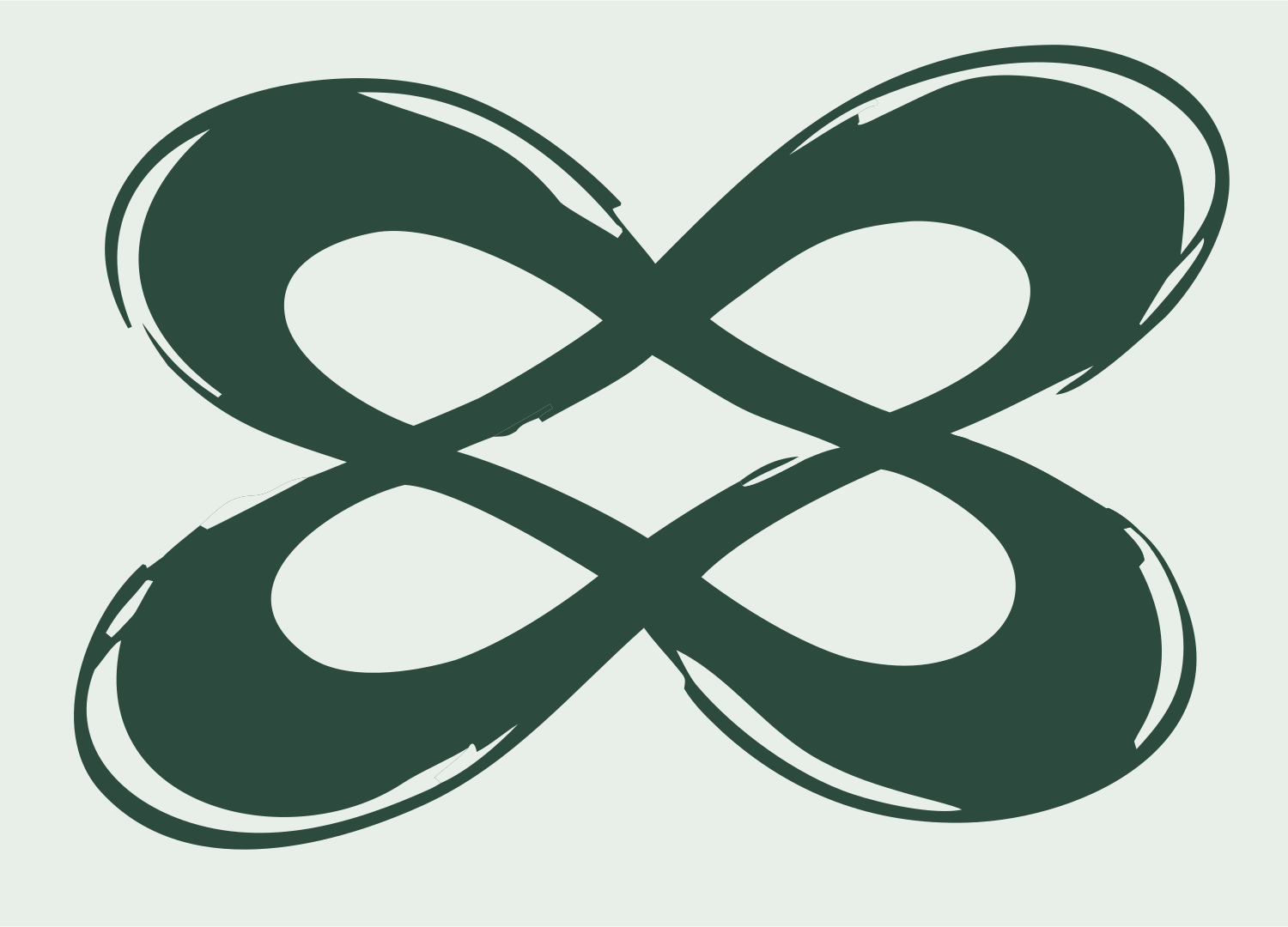 Hand-Drawn Double Infinity Mark #e8efe9/#2d4a3e