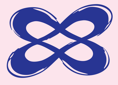 Hand-Drawn Double Infinity Mark #fce4ec/#283593