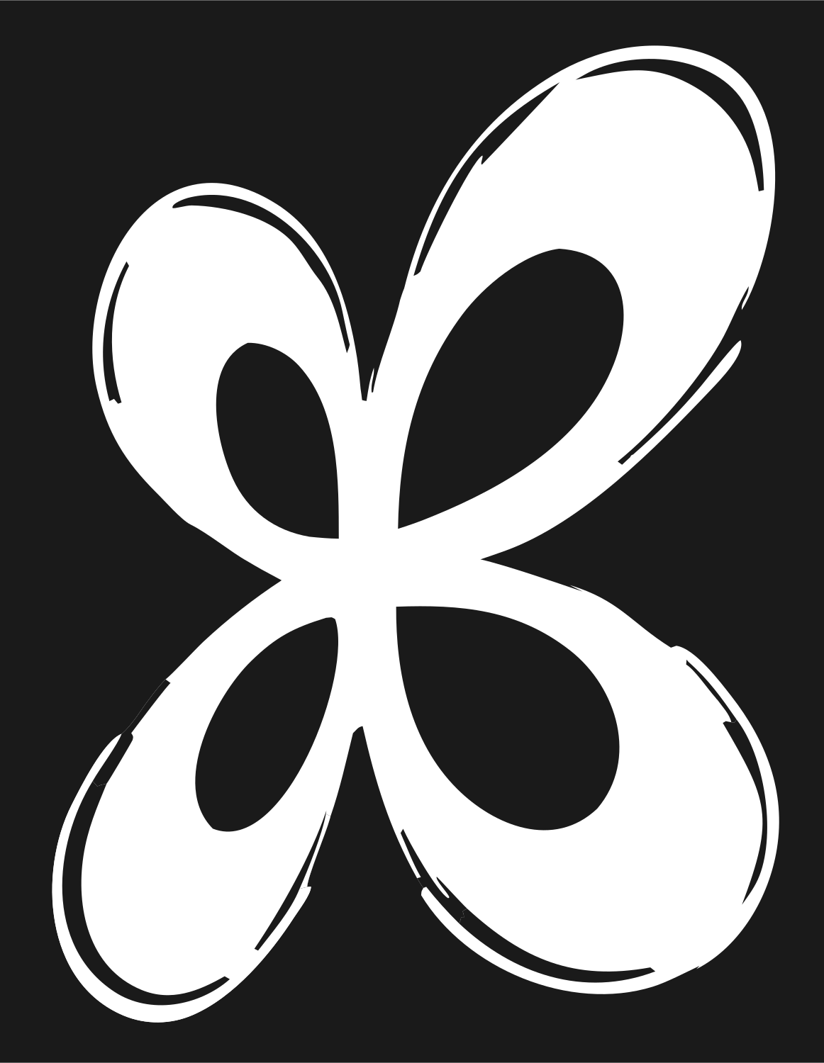 Hand-Drawn Butterfly Petal Logo #1a1a1a/#ffffff