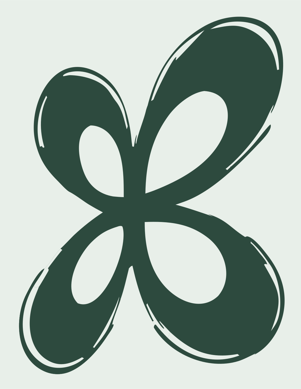 Hand-Drawn Butterfly Petal Logo #e8efe9/#2d4a3e