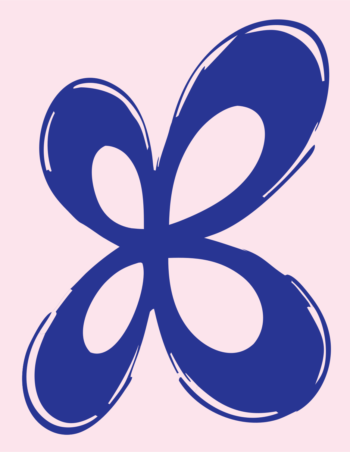 Hand-Drawn Butterfly Petal Logo #fce4ec/#283593