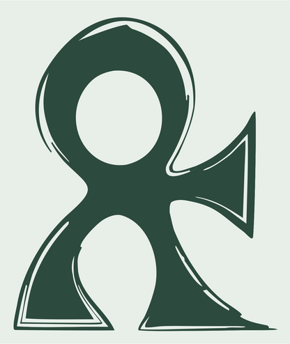 Hand-Drawn Ankh Symbol Badge #e8efe9/#2d4a3e
