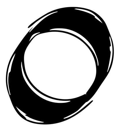 Hand-Drawn Ring Circle Mark #ffffff/#000000