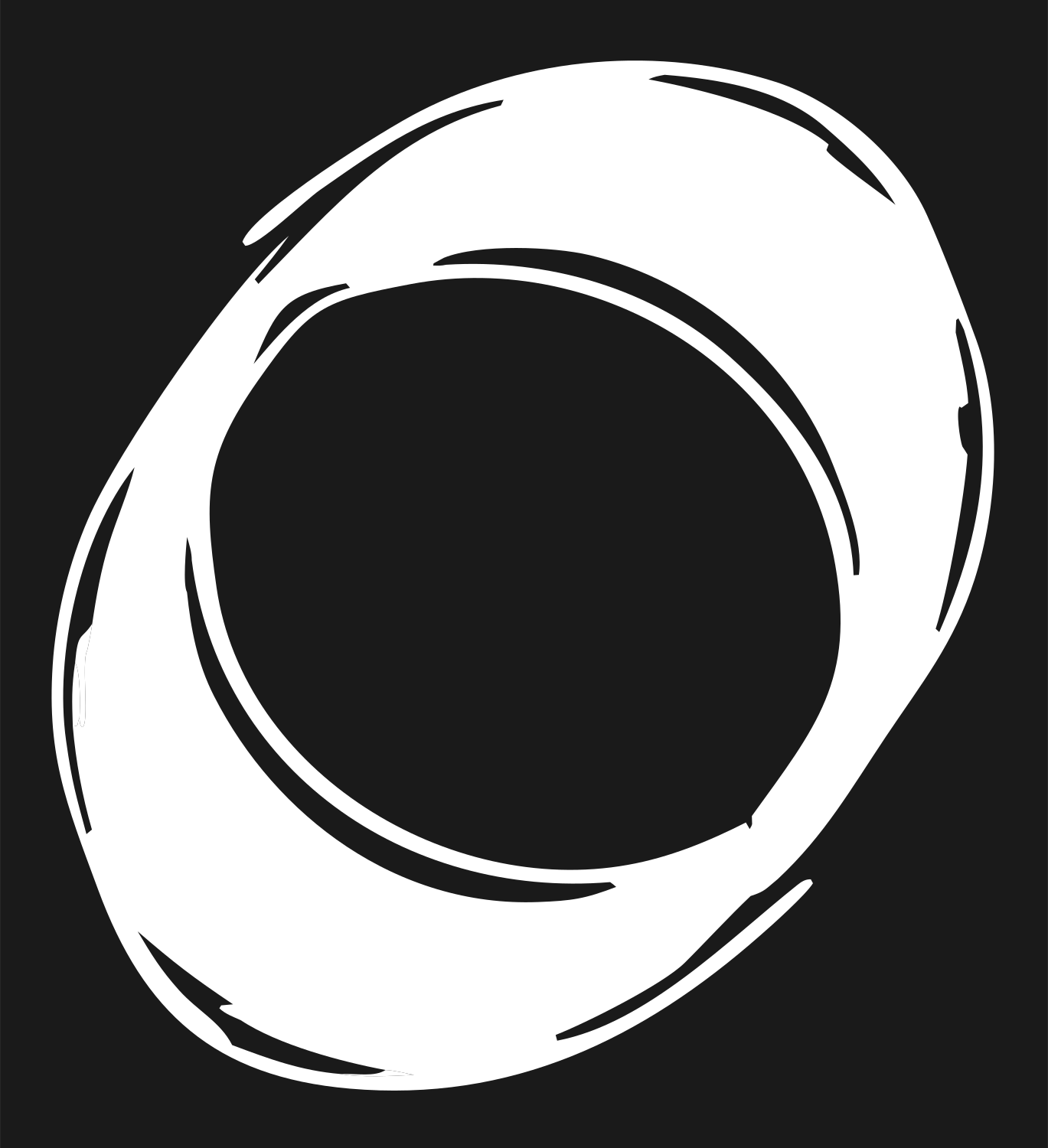 Hand-Drawn Ring Circle Mark #1a1a1a/#ffffff