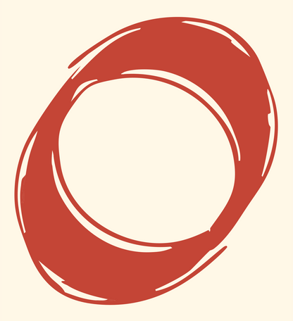 Hand-Drawn Ring Circle Mark #fff8e7/#c44536