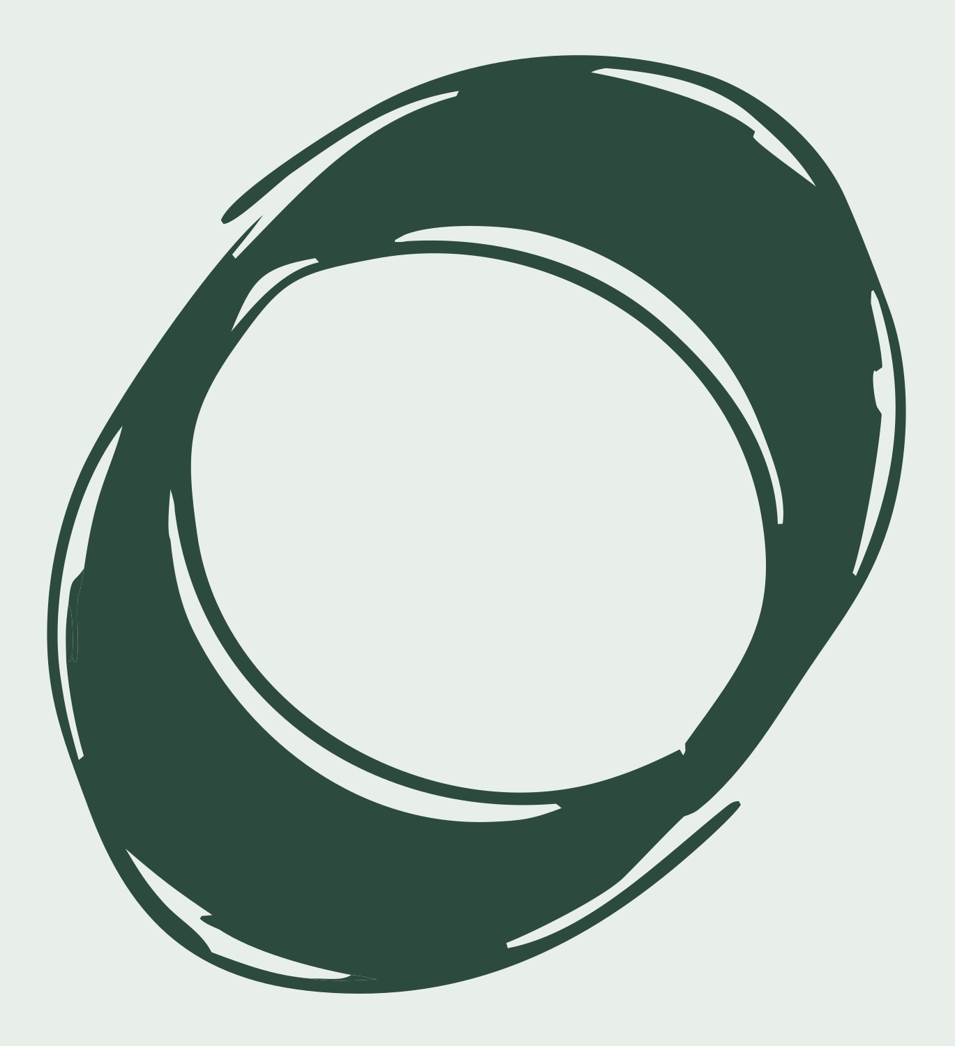 Hand-Drawn Ring Circle Mark #e8efe9/#2d4a3e
