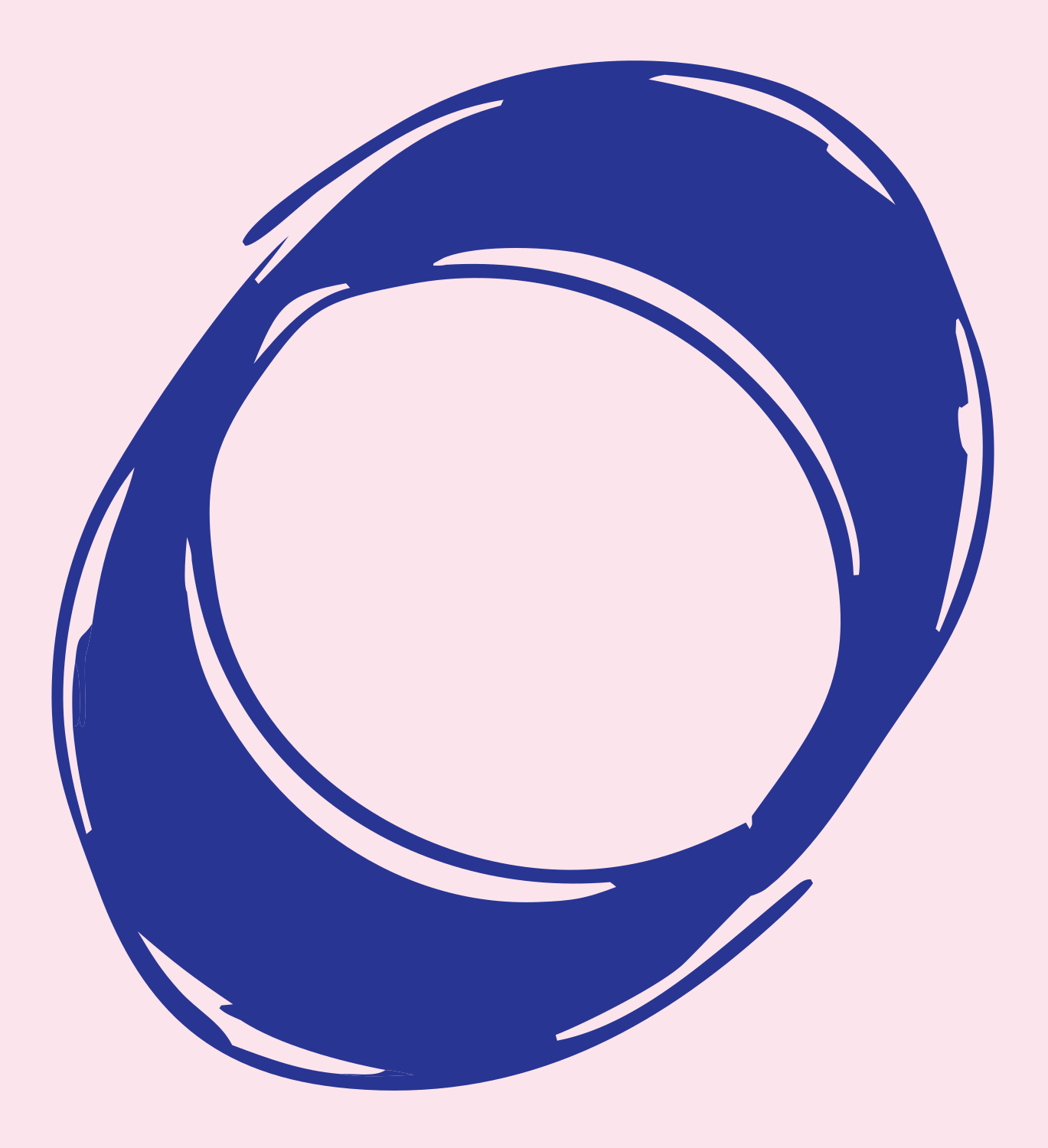 Hand-Drawn Ring Circle Mark #fce4ec/#283593