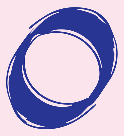 Hand-Drawn Ring Circle Mark #fce4ec/#283593