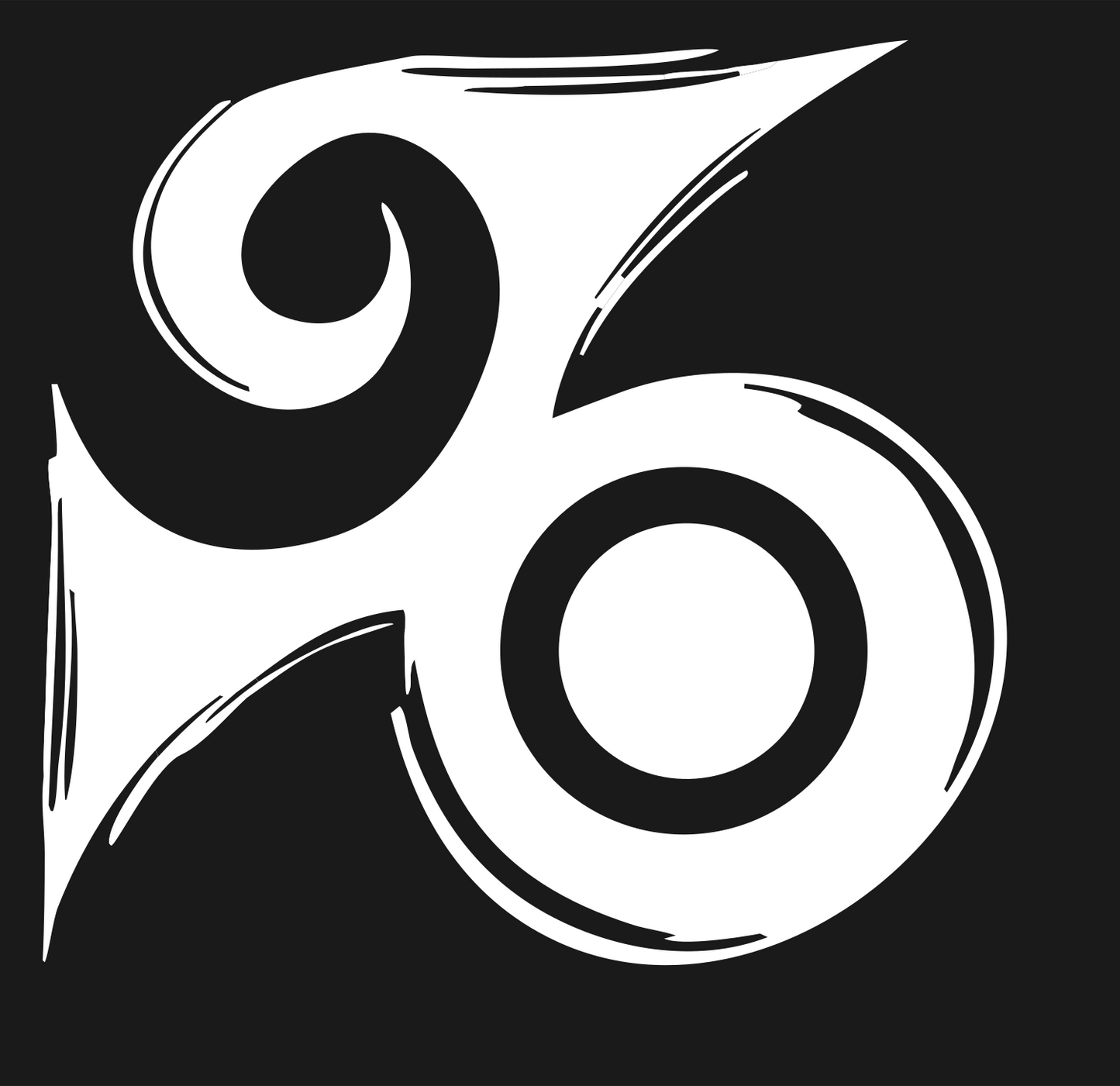 Hand-Drawn Triskelion Spiral Mark #1a1a1a/#ffffff