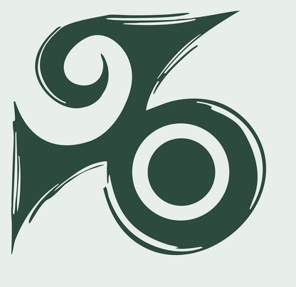 Hand-Drawn Triskelion Spiral Mark #e8efe9/#2d4a3e