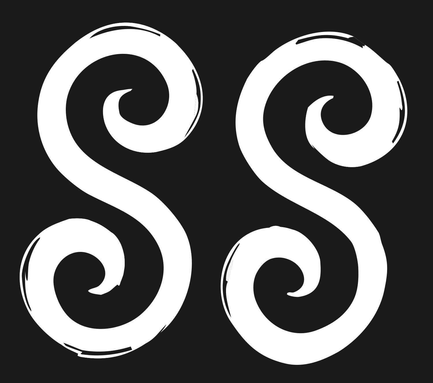 Hand-Drawn Double S Spiral Mark #1a1a1a/#ffffff