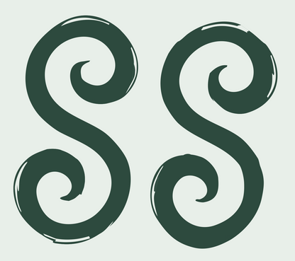 Hand-Drawn Double S Spiral Mark #e8efe9/#2d4a3e