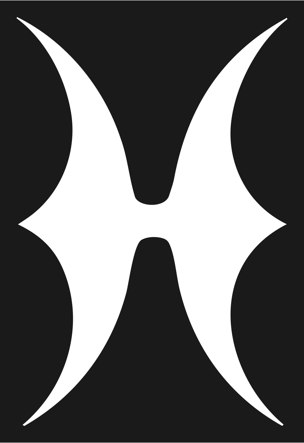 Tribal Pisces Glyph Badge #1a1a1a/#ffffff