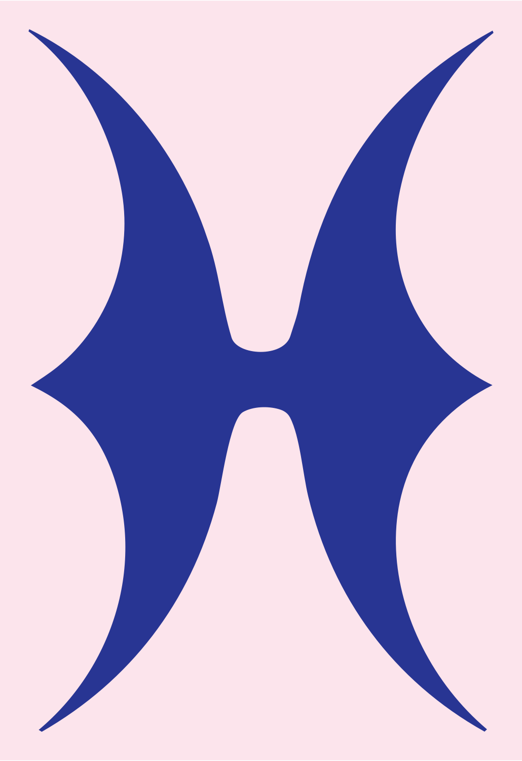 Tribal Pisces Glyph Badge #fce4ec/#283593