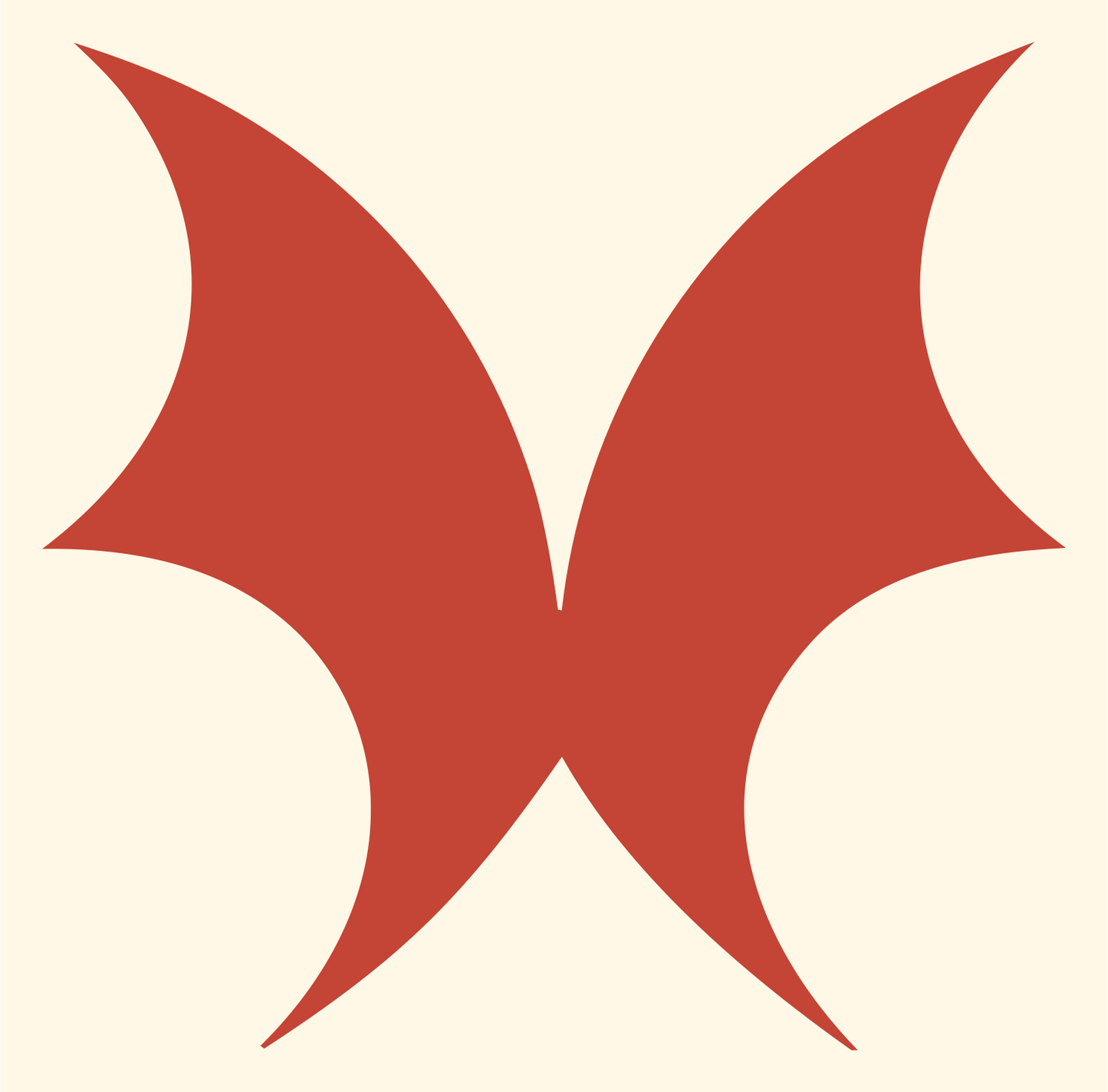 Dark Wing Butterfly Mark #fff8e7/#c44536