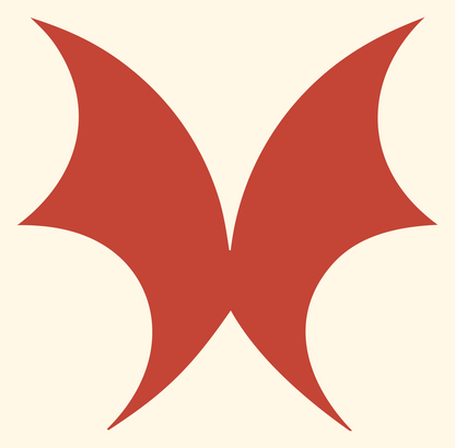 Dark Wing Butterfly Mark #fff8e7/#c44536