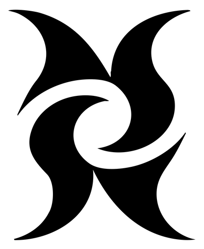 Tribal Flame Spiral Emblem #ffffff/#000000