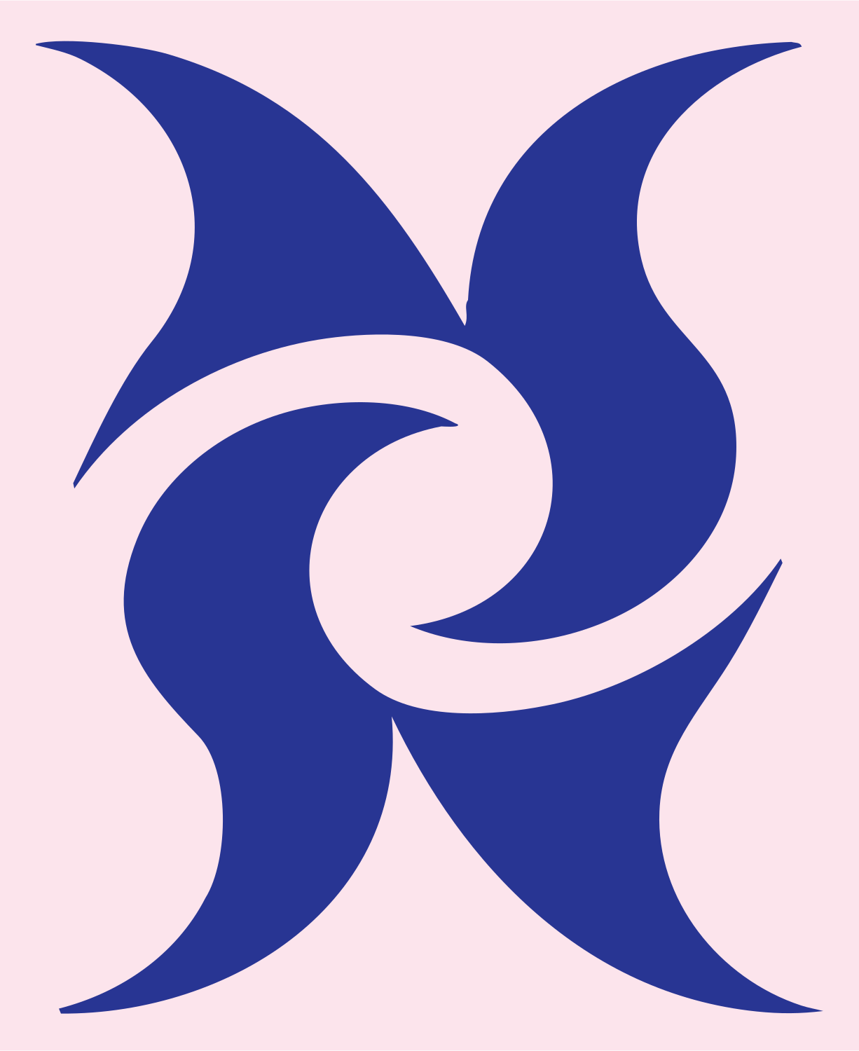 Tribal Flame Spiral Emblem #fce4ec/#283593