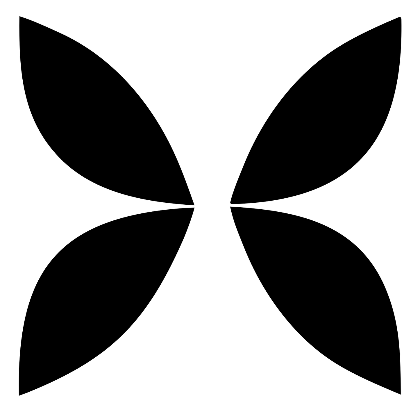 Four Petal Flower Icon #ffffff/#000000