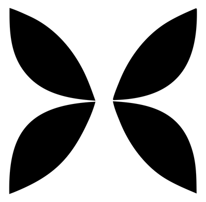 Four Petal Flower Icon #ffffff/#000000
