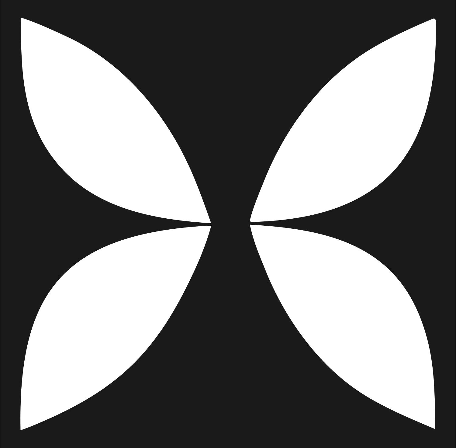 Four Petal Flower Icon #1a1a1a/#ffffff