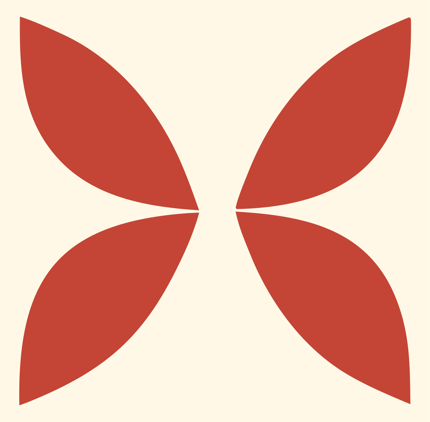 Four Petal Flower Icon #fff8e7/#c44536