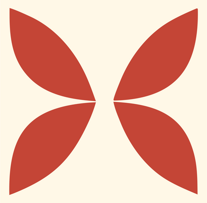 Four Petal Flower Icon #fff8e7/#c44536