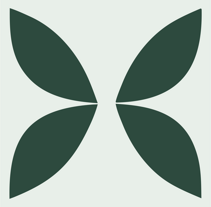 Four Petal Flower Icon #e8efe9/#2d4a3e