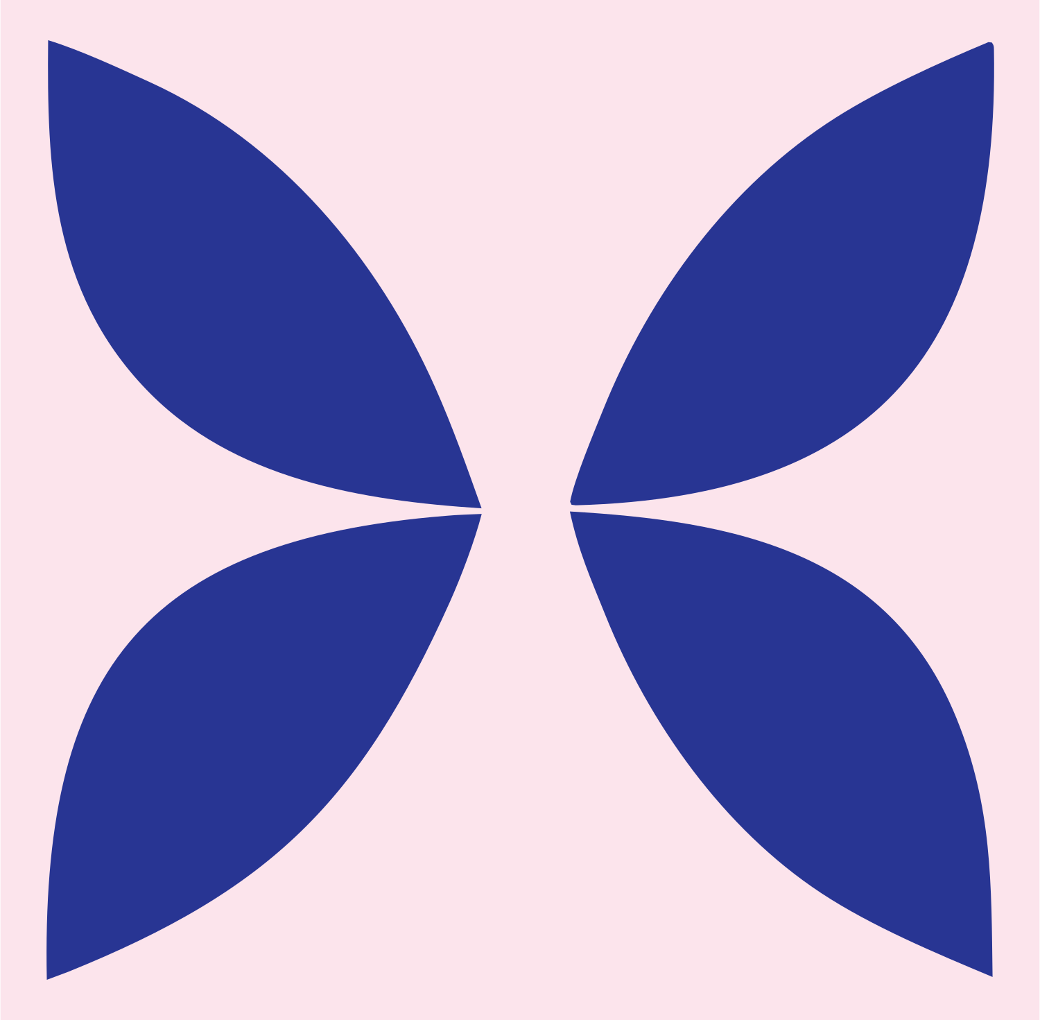 Four Petal Flower Icon #fce4ec/#283593