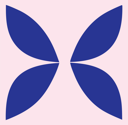 Four Petal Flower Icon #fce4ec/#283593