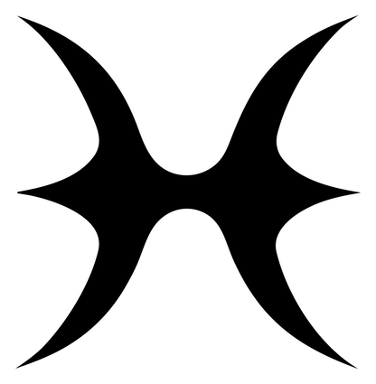 Tribal Crescent Star Mark #ffffff/#000000