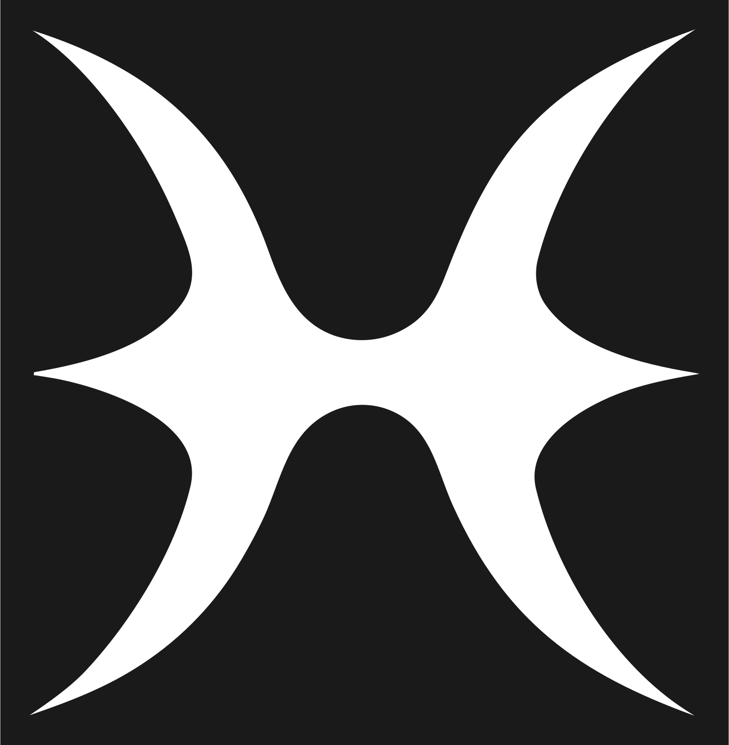Tribal Crescent Star Mark #1a1a1a/#ffffff