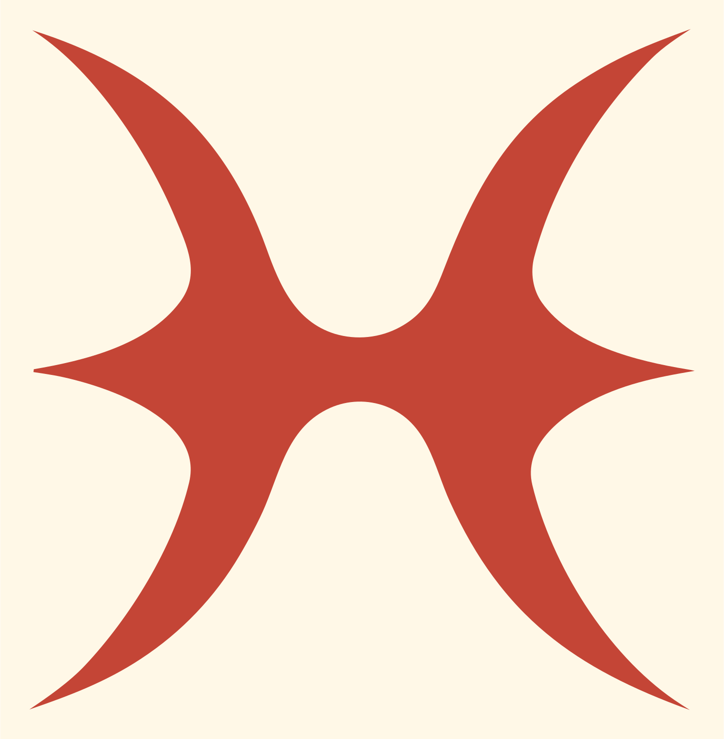Tribal Crescent Star Mark #fff8e7/#c44536