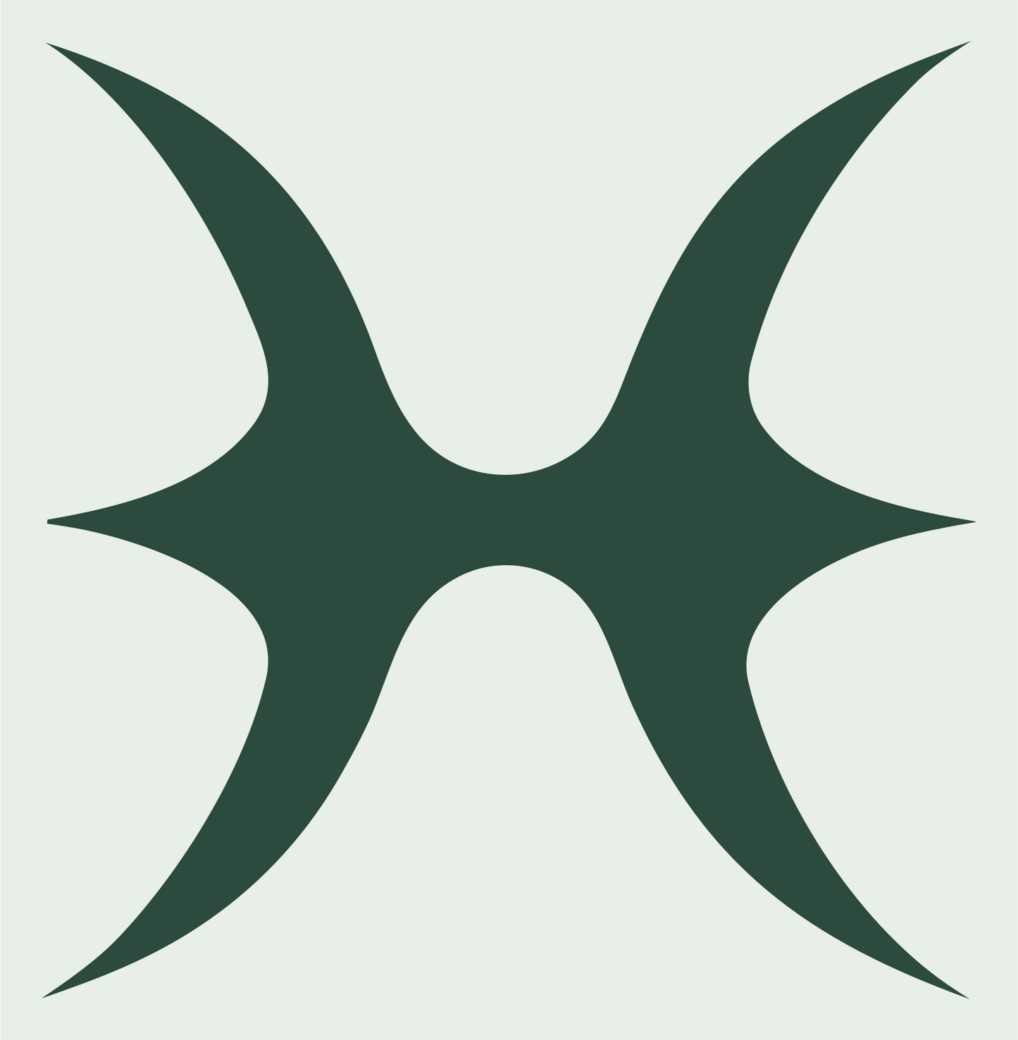 Tribal Crescent Star Mark #e8efe9/#2d4a3e