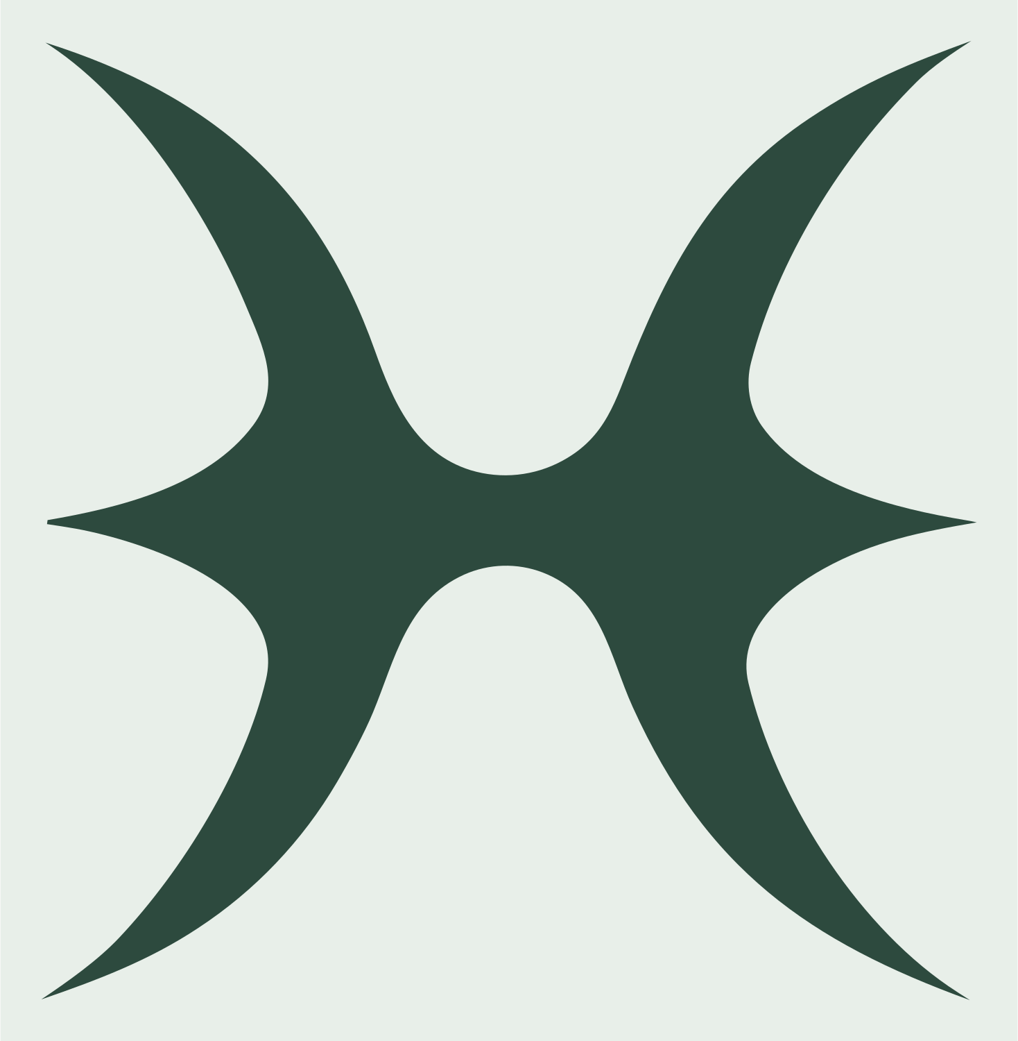 Tribal Crescent Star Mark #e8efe9/#2d4a3e