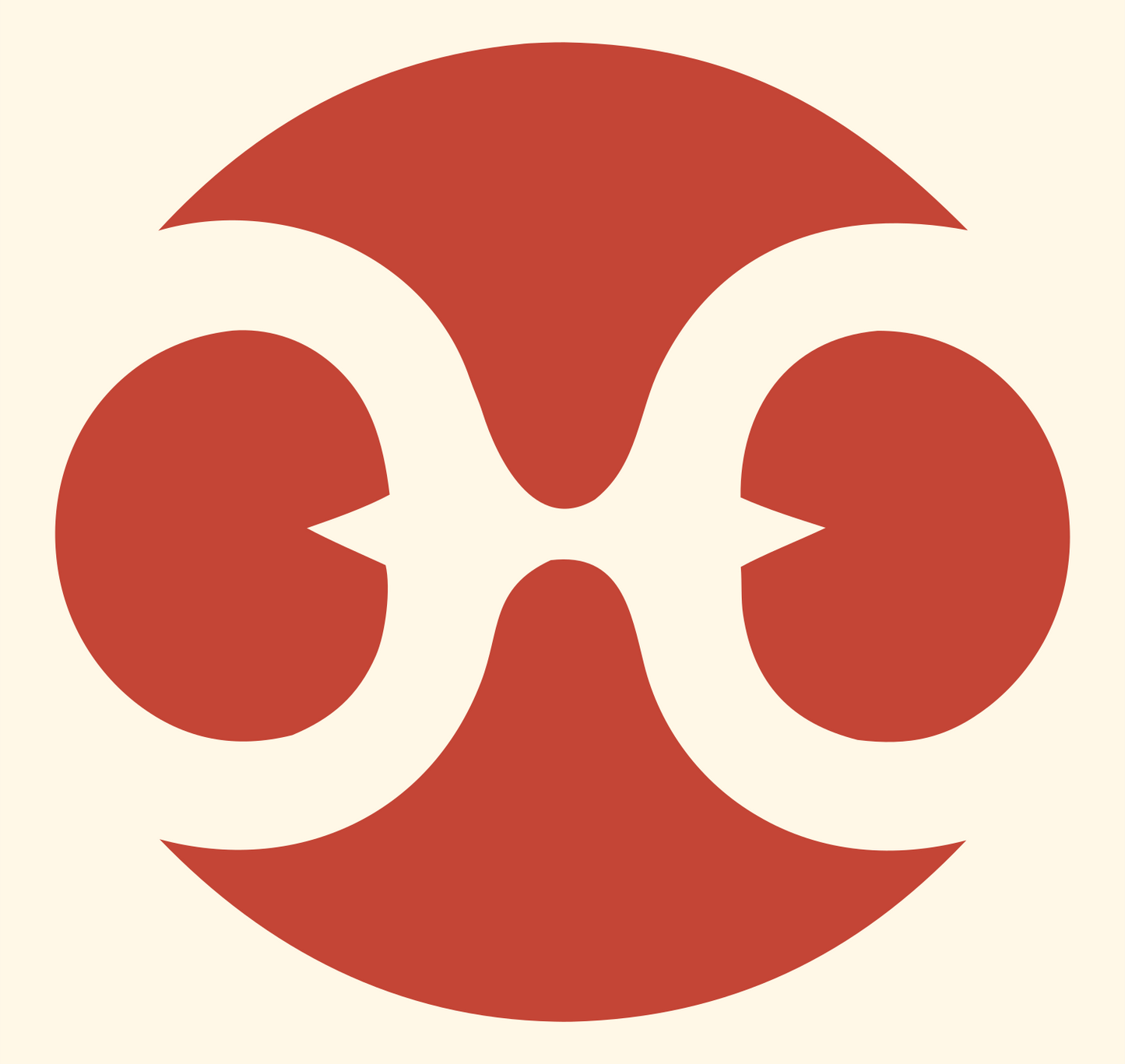 Owl Face Pisces Icon #fff8e7/#c44536