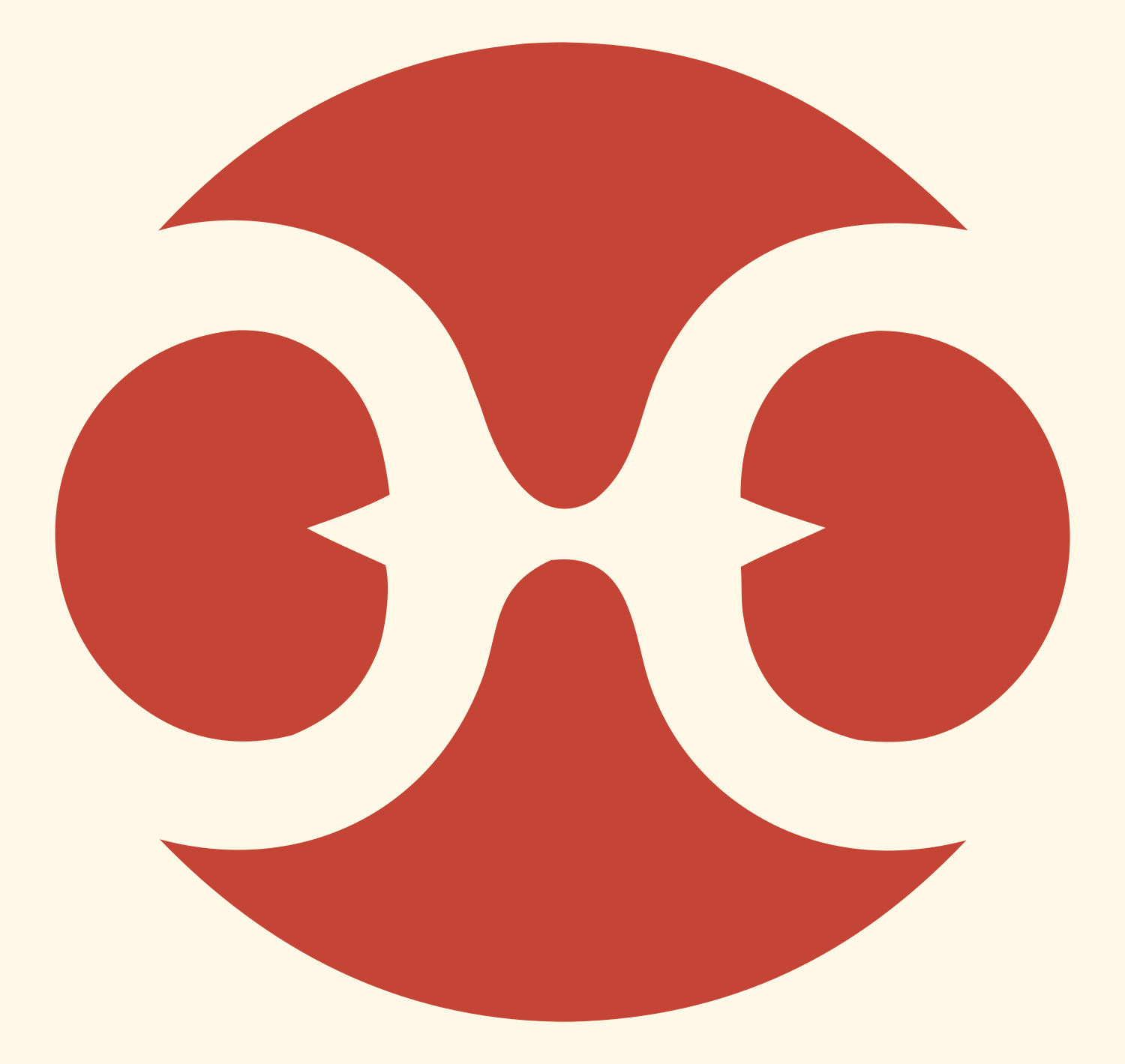 Owl Face Pisces Icon #fff8e7/#c44536