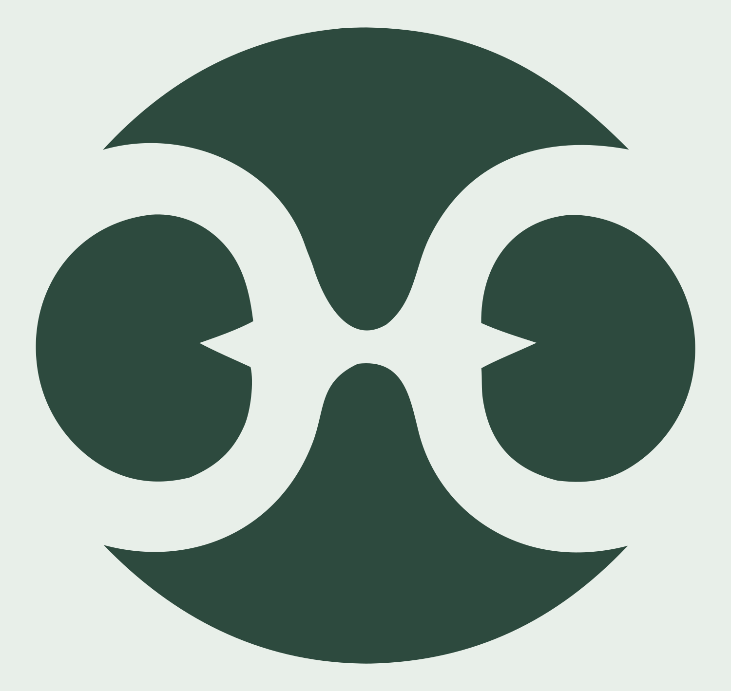 Owl Face Pisces Icon #e8efe9/#2d4a3e