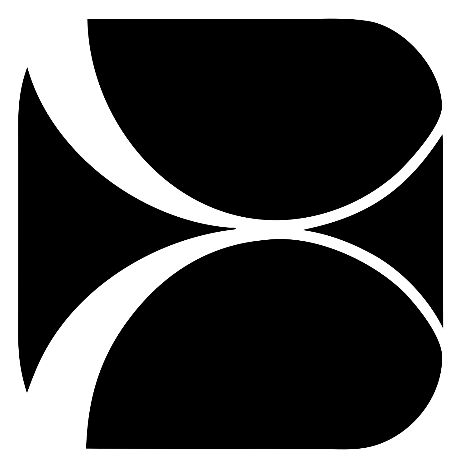 Negative Space Hourglass Pisces Mark #ffffff/#000000