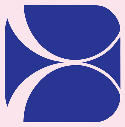 Negative Space Hourglass Pisces Mark #fce4ec/#283593