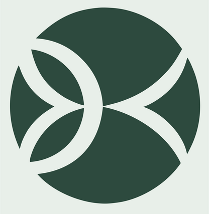 Negative Space Circle Pisces Icon #e8efe9/#2d4a3e