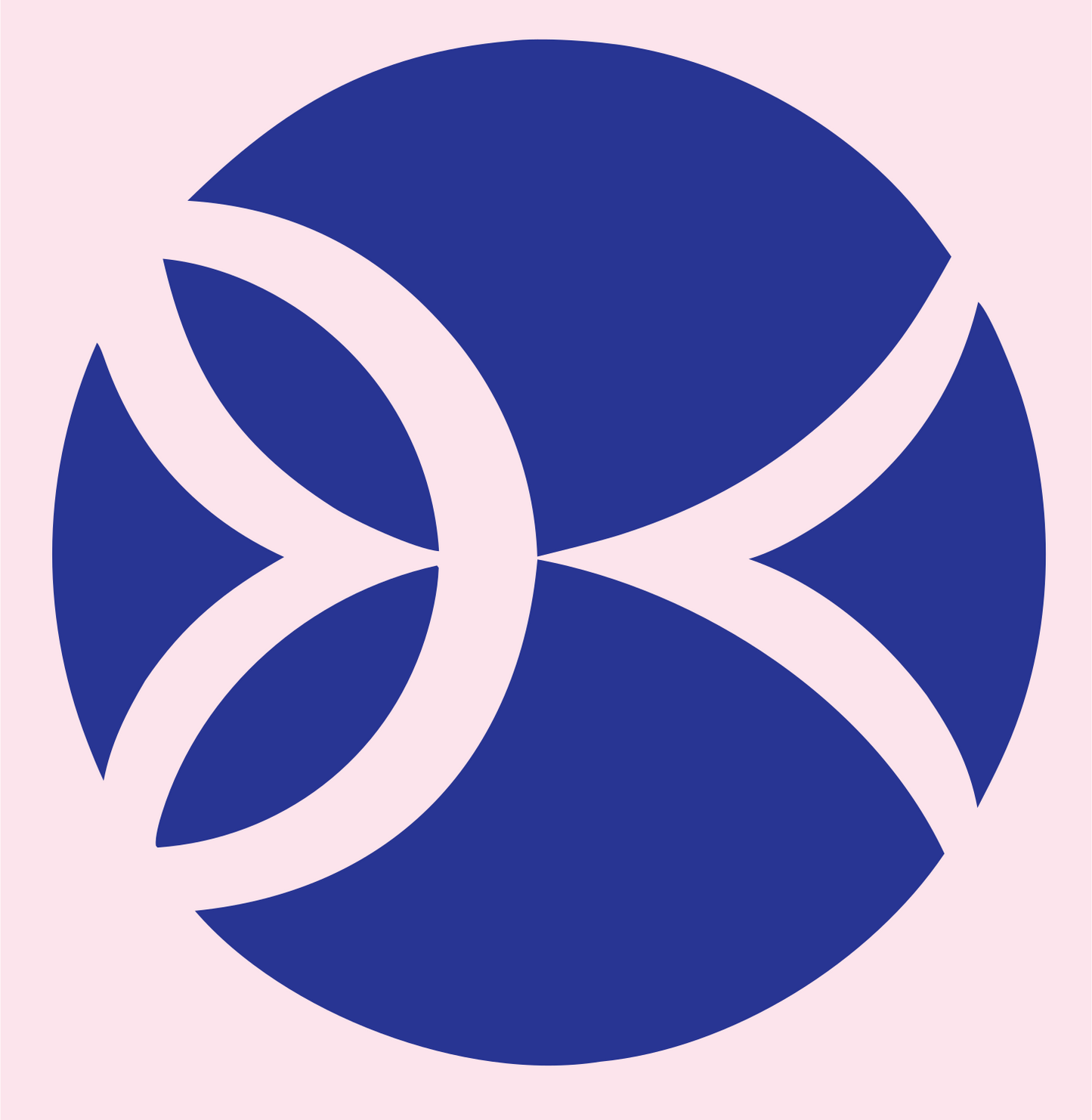 Negative Space Circle Pisces Icon #fce4ec/#283593