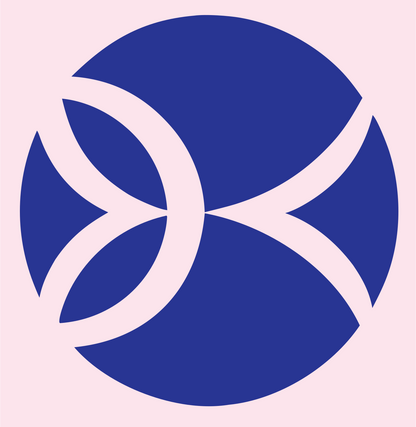 Negative Space Circle Pisces Icon #fce4ec/#283593