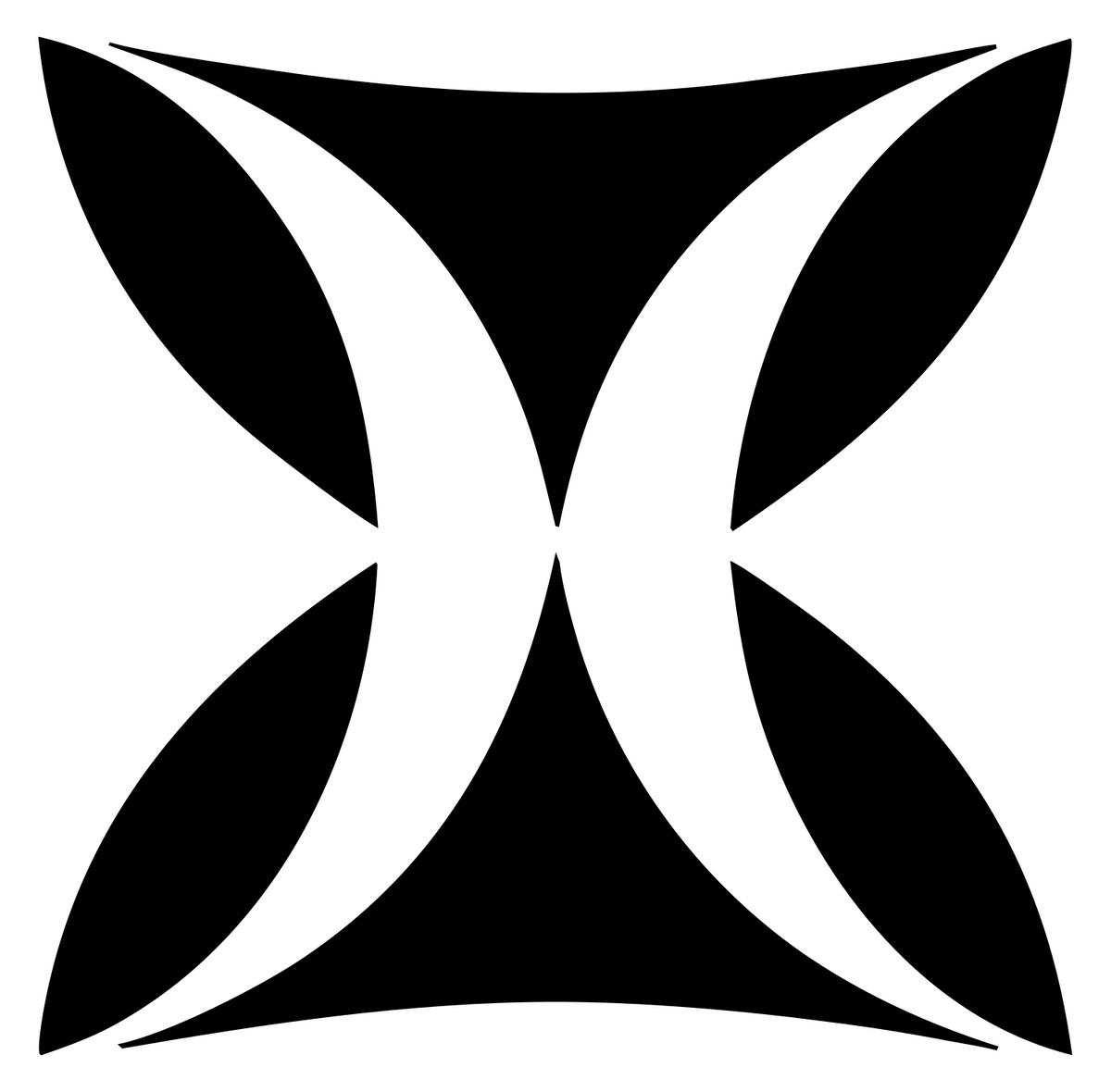Negative Space Four Crescent Mark #ffffff/#000000