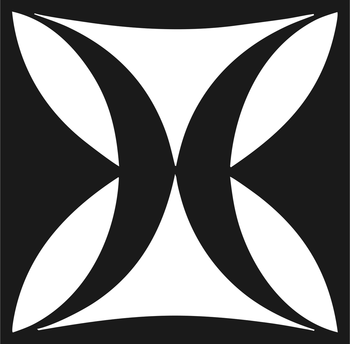 Negative Space Four Crescent Mark #1a1a1a/#ffffff